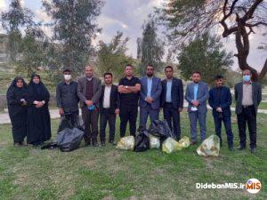 اجرای برنامه پاکسازی پارک ۱۱ هکتاری در مسجدسلیمان