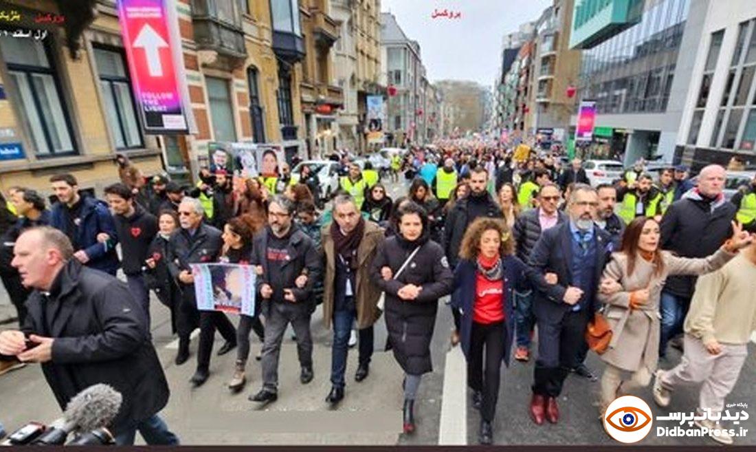 پشت پرده تظاهرات ضدانقلاب در بلژیک/ با مشت و لگد به جان هم افتادند