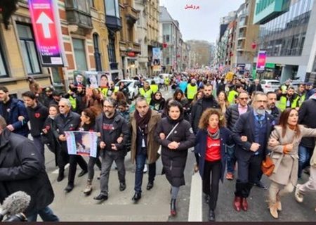 پشت پرده تظاهرات ضدانقلاب در بلژیک/ با مشت و لگد به جان هم افتادند