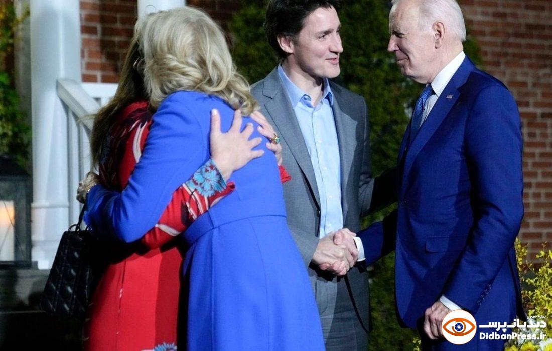 استقبال پسر نخست وزیر کانادا از بایدن جنجالی شد/ عکس